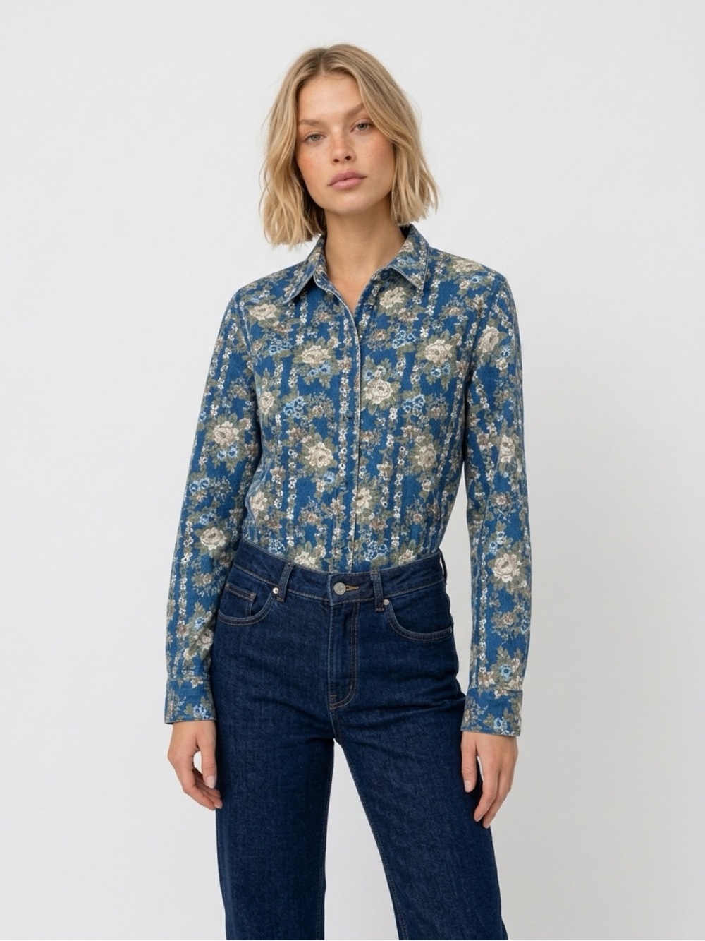 Vintage Liz Claiborne Floral Demin Shirt